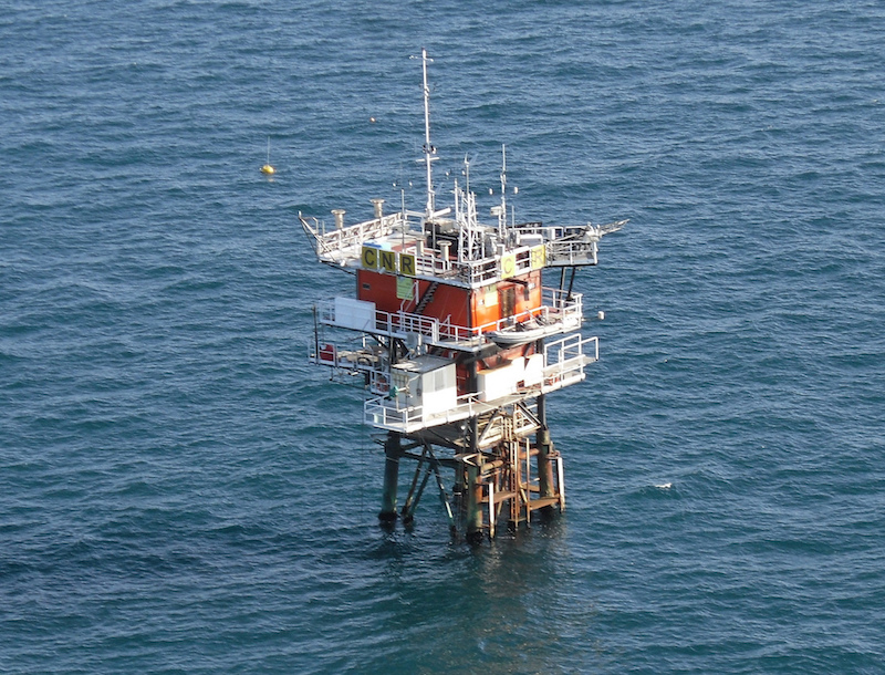 The Acqua Alta Oceanographic Tower of CNR ISMAR (photo credits: Polizia di Stato)