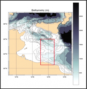 Figure 1- Area of investigation in the Southern Sicily Channel