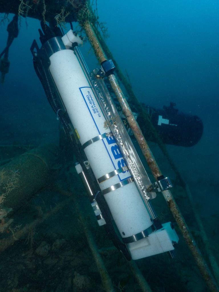 underwater photo of technology being used.